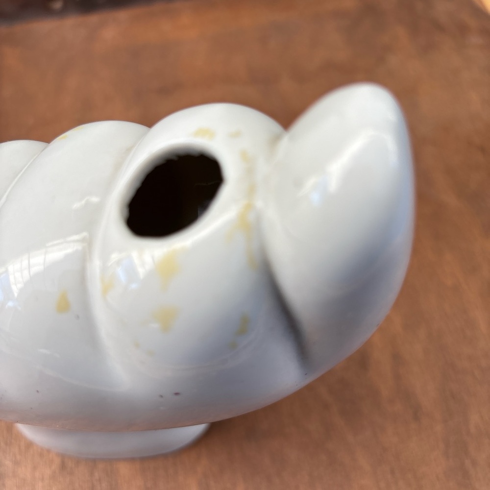 White Ceramic Hand Sculpture Vase - Modern Home Art - Picture 3 of 7